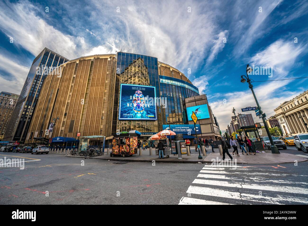 New YORK, USA - 13. OKTOBER: Das ist Madison Square Garden, eine Mehrzwecksportarena in Manhattan am 13. Oktober 2019 in New York Stockfoto