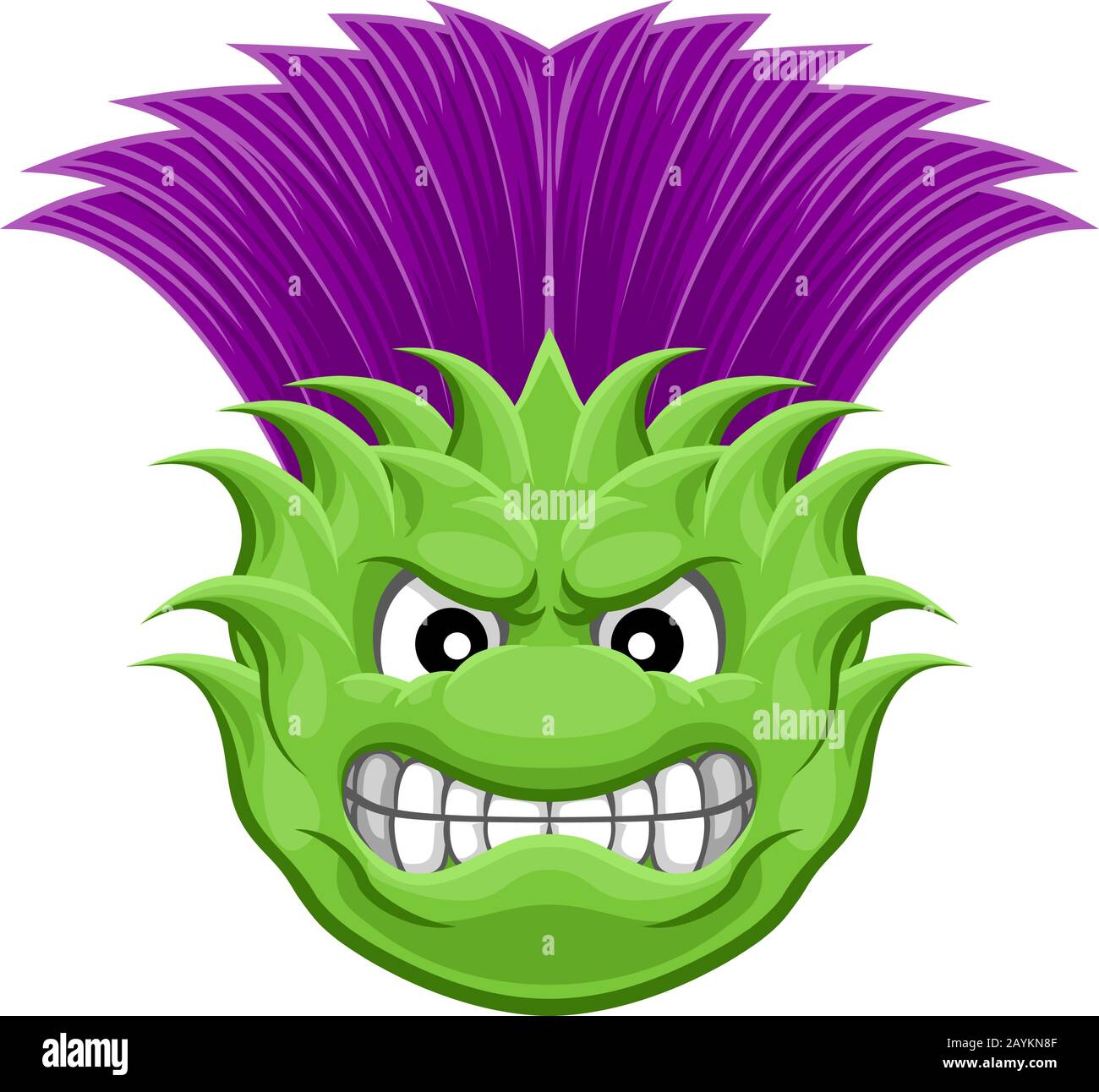Thistle Plant Flower Mean Sports Cartoon Mascot Stock Vektor