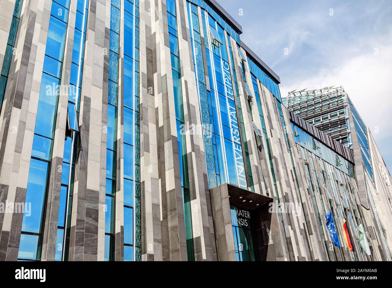21. MAI 2018, LEIPZIG, DEUTSCHLAND: Architektur des Gebäudes der Universität Leipzig Stockfoto