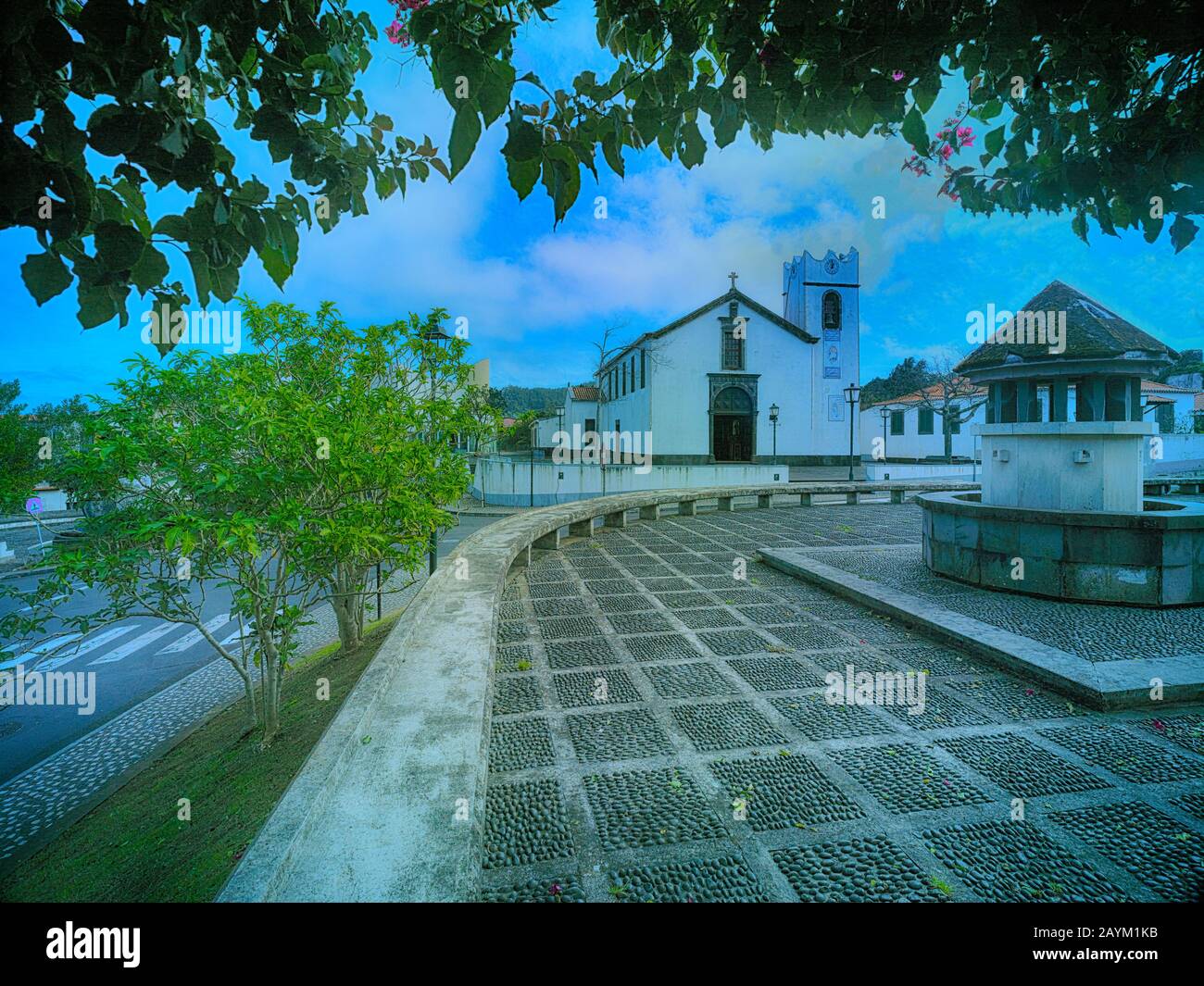 Pfarrei, Mutterkirche, auf dem Platz im Zentrum von Santana, Madeira, Portugal, Europäische Union Stockfoto