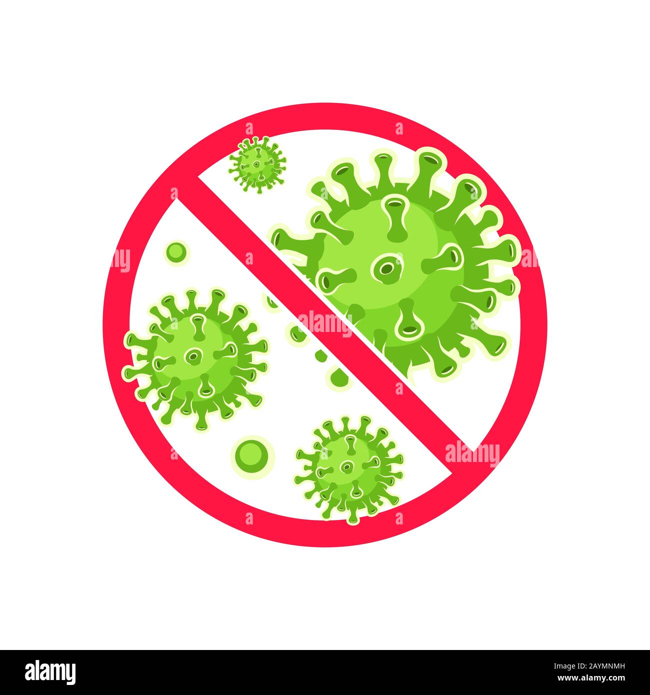 Symbol Für Virus-Stopp. Virenschutz. Antibakterielle und antivirale Abwehr. Konzept für das Gesundheitswesen und die Medizin. Vektorgrafiken. Stock Vektor
