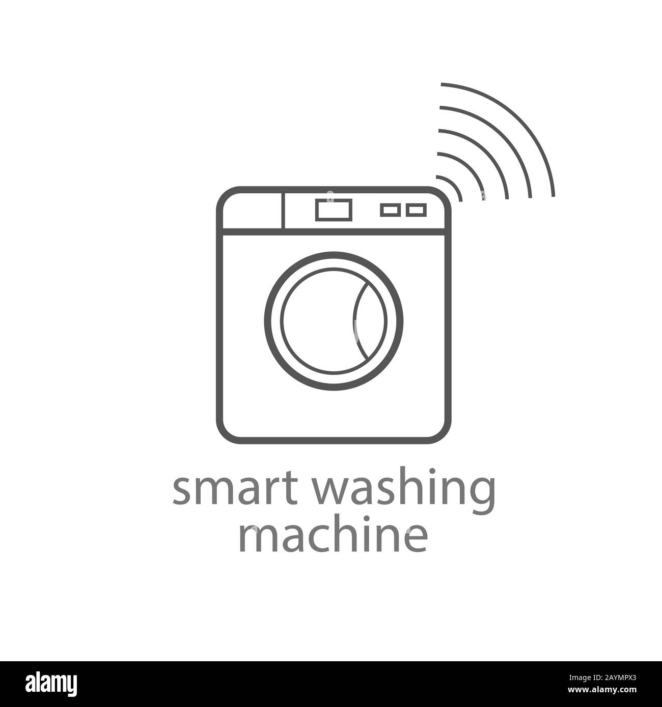 Symbol für intelligente Waschmaschine. Intelligente Küchengeräte. Konzept für das Internet der Dinge mit drahtloser Verbindung. Modernes Design. Vektorgrafiken. EPS 10 Stock Vektor Symbol für intelligente Waschmaschine. Intelligente Küchengeräte. Konzept für das Internet der Dinge mit drahtloser Verbindung. Modernes Design. Vektorgrafiken. EPS 10 Stock Vektor