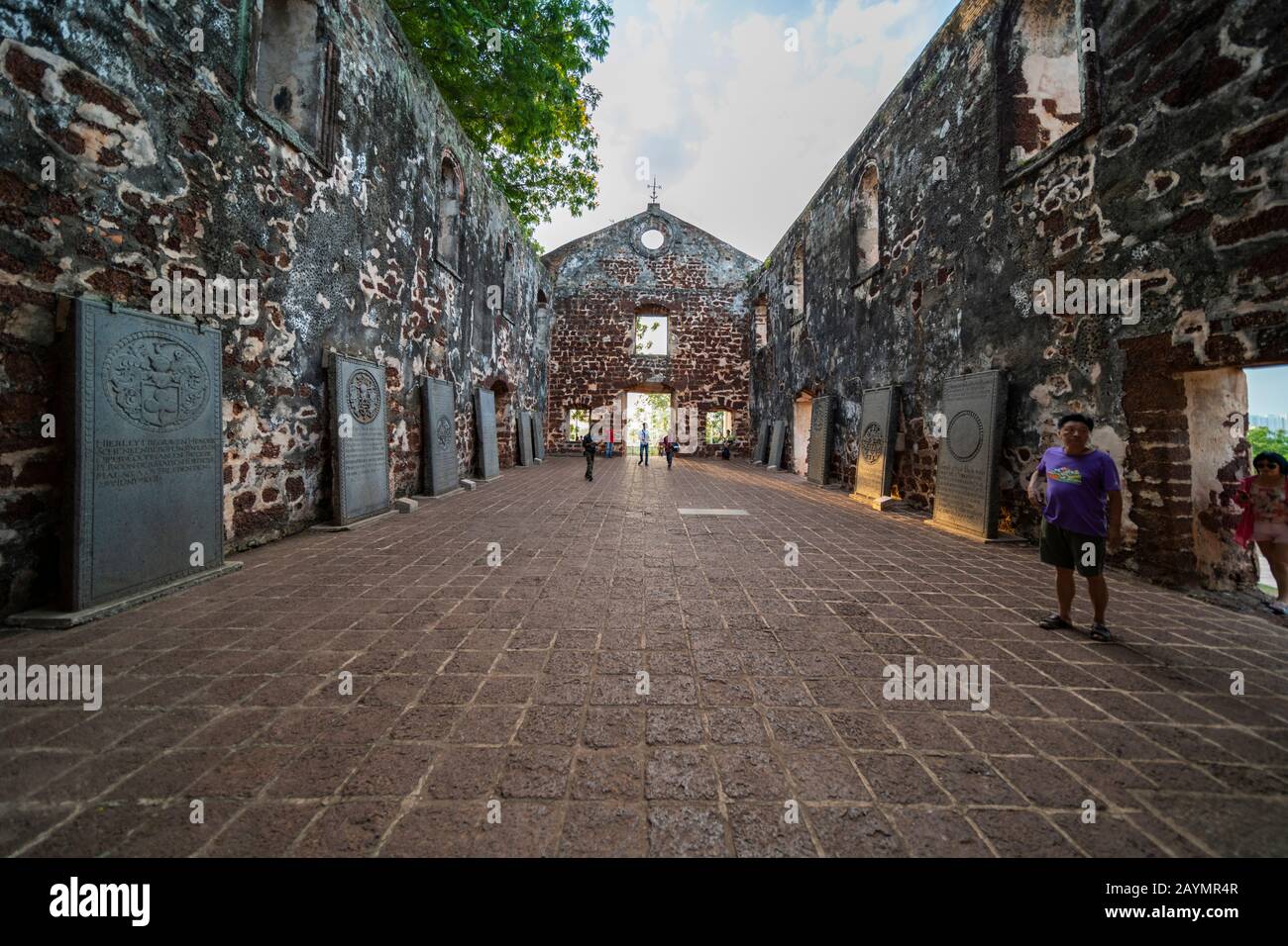 Die Ruinen der St. Paul's Church in Melaka (Melacca) Malaysia. Ehemalige holländische Kolonie. Stockfoto