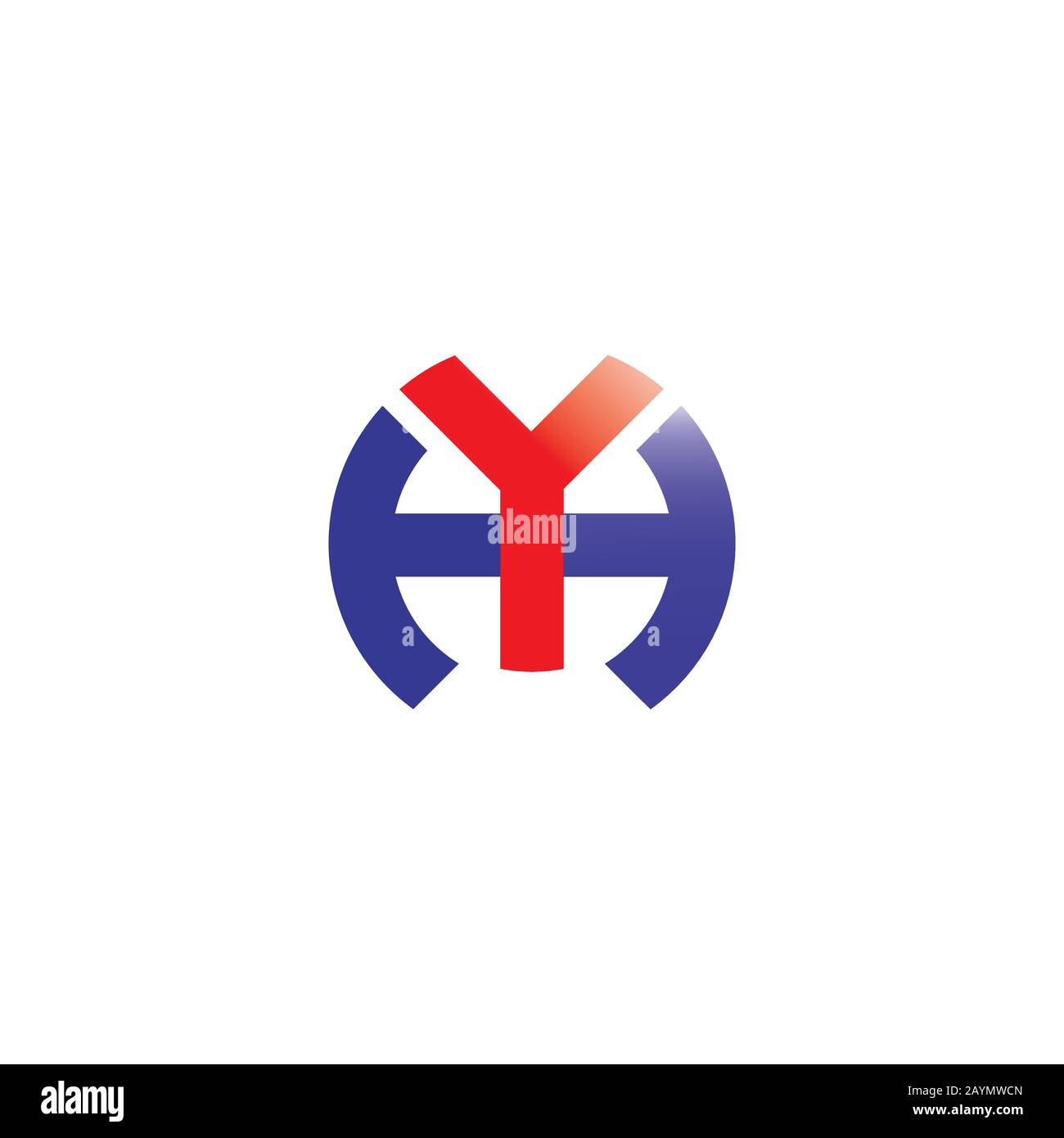 Anfangsbuchstabe yh- oder hy-Logo Vektordesign Stock Vektor