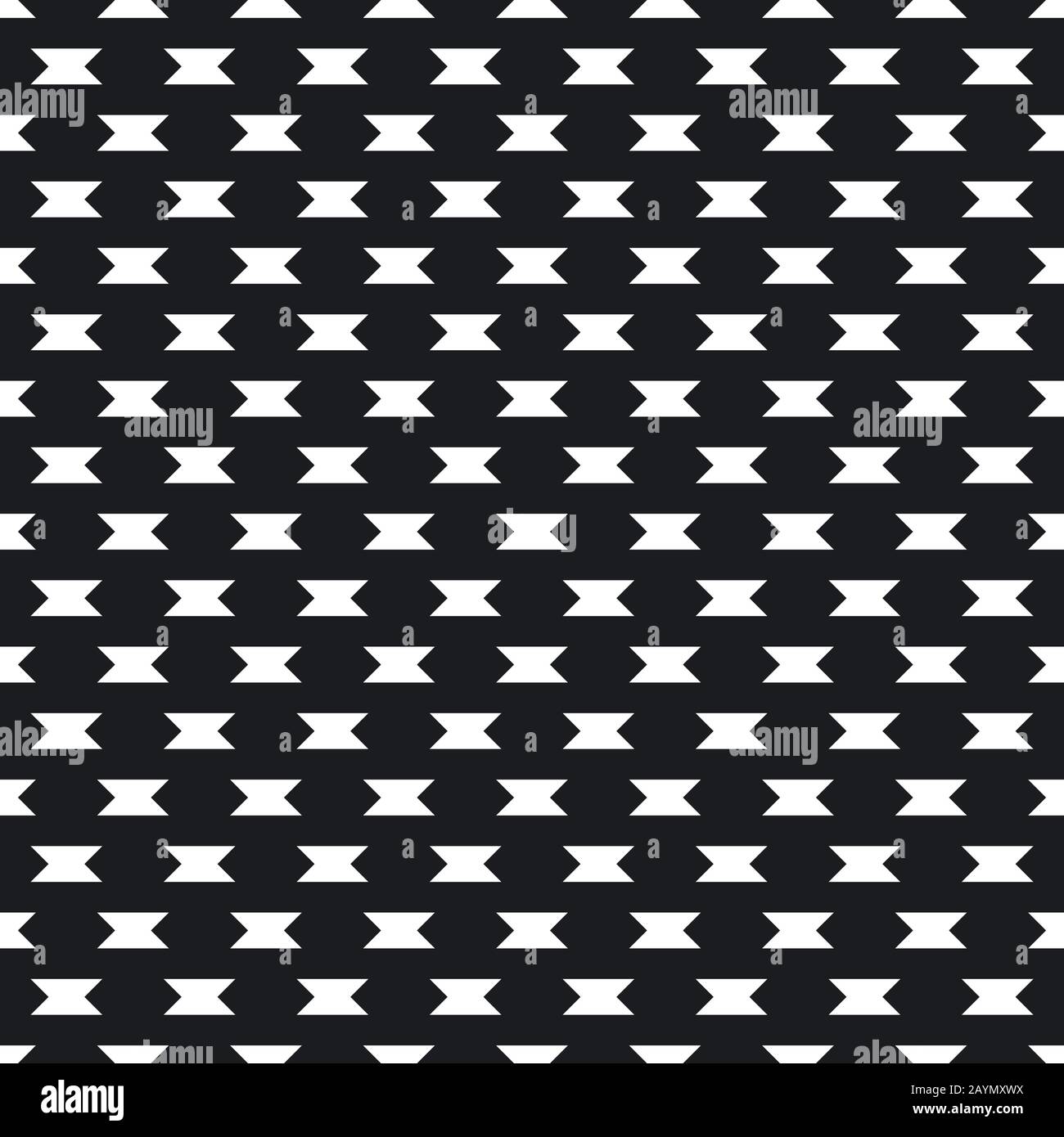 Abstrakter monochromer Hintergrund mit kleinen Winkelfiguren und geometrischen Elementen. Einfache wiederholbare Textur. Schwarz-weißes Design für Drucke, Dekor, Stock Vektor