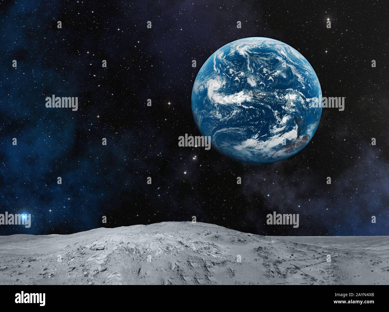 Planet Erde vom Mond. Hintergrundbild. Elemente dieses Bildes, das von der NASA eingerichtet wurde Stockfoto