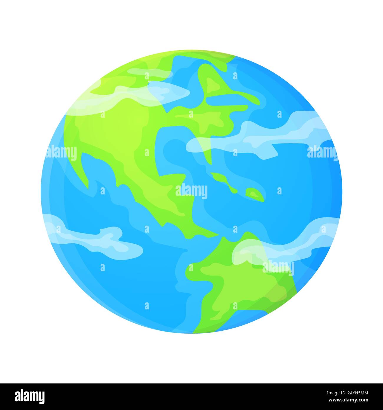 Einfache Planeten-Erde-Vektorgrafiken im flachen Cartoon-Stil. Globales Konzept. Stock Vektor