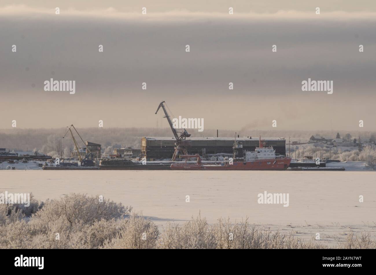 Turdeevskaja Werft im Dorf Turdeevo. Russland, Region Archangelsk Stockfoto