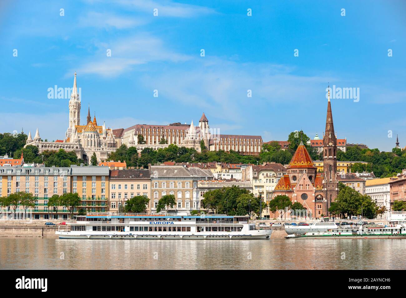 Die Skyline von Donau und Stadt, Budapest, Ungarn Stockfoto