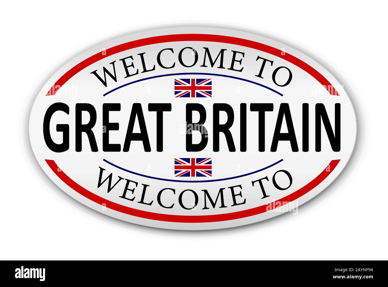 Flagge Großbritanniens. Willkommen in Großbritannien. Vektorgrafiken. Stock Vektor