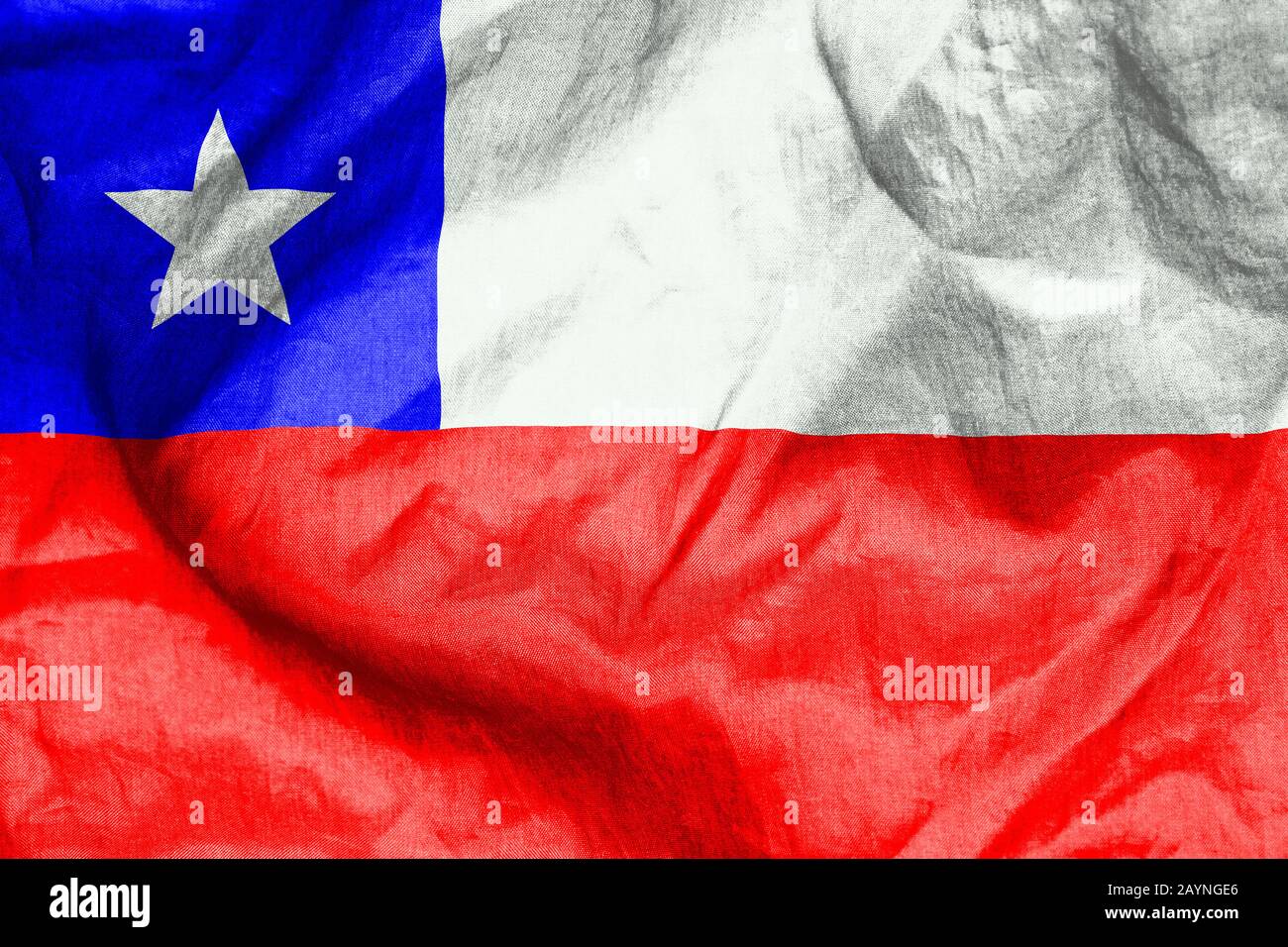 Chile-Flaggentextur zerföckelte sich Stockfoto