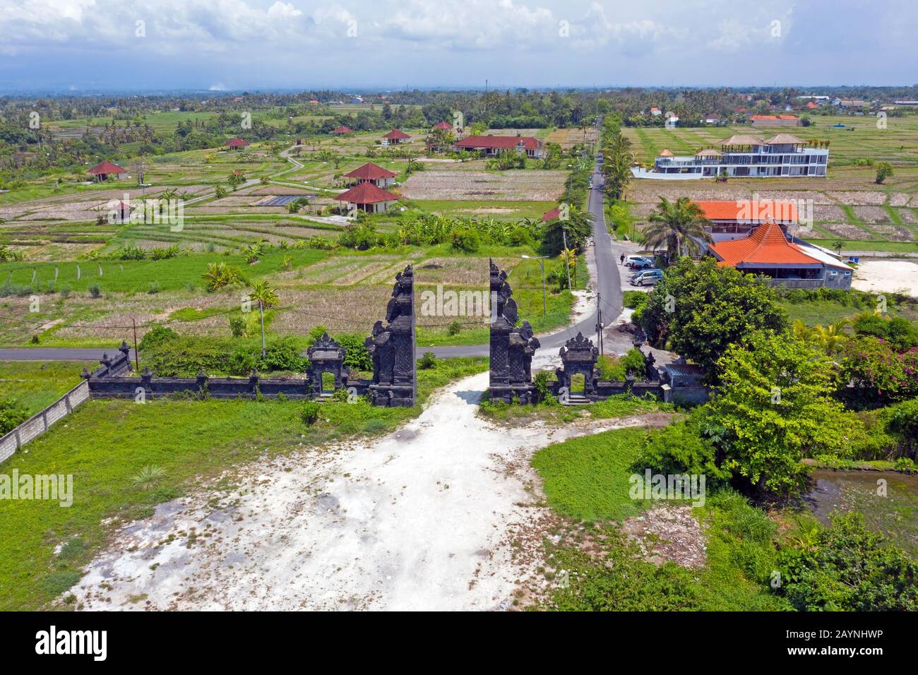 Luft aus einer balinesischen Landschaft an der Westküste von Bali in Indonesien Stockfoto