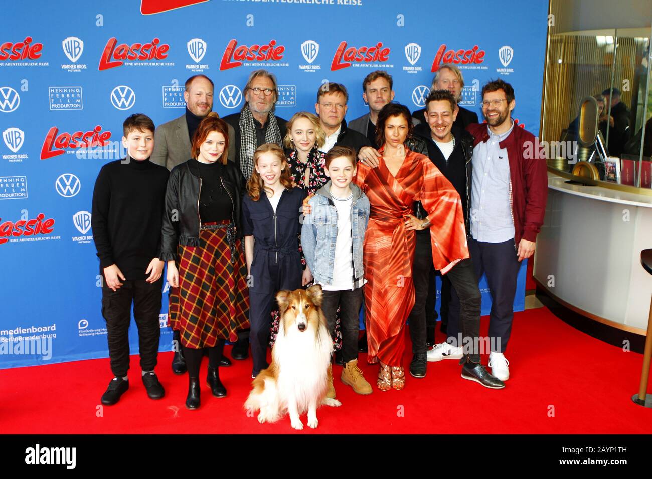 Berlin, Deutschland. Februar 2020. Berlin: Weltpremiere von LASSIE - EINE ABENTEUERREISE vor dem Zoopalast in Berlin in Anwesenheit des Regisseurs Hanno Olderdissen und der Schauspieler Nico Marischka, Bella Bading, Sebastian Bezzel, Anna Maria Mühe, Matthias Habich, Justus von Dohnányi, Christoph Letkowski, Johann von Bülow und Jana Pallaske (Foto von Simone Kuhlmey/Pacific Press) Credit: Pacific Press Agency/Alamy Live News Stockfoto