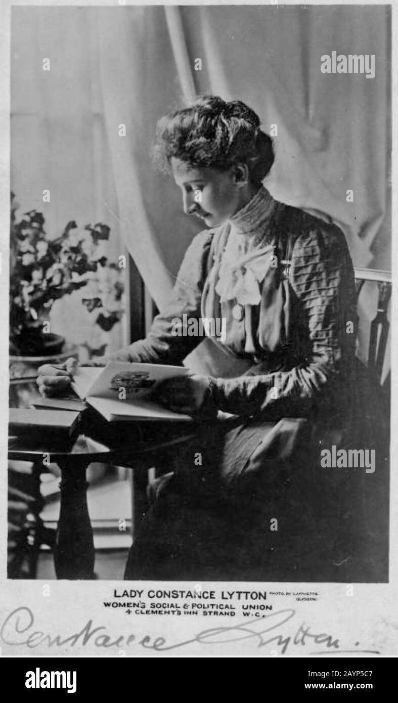 Constance BULWER-LYTTON (1869-1923) alias Constance Lytton. Britischer Suffragist und Sozialfürsorgekämpfer Stockfoto