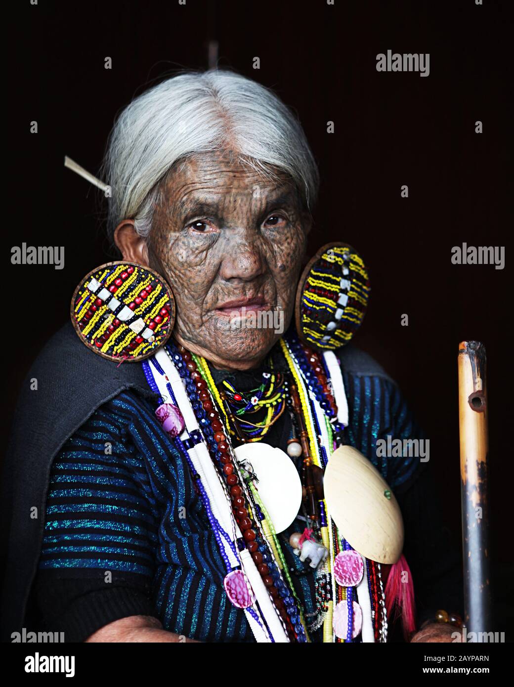 Letzte überlebende Frauen im Chin-Staat - Myanmar niemand weiß sicher, wo und warum die Tradition begann Stockfoto