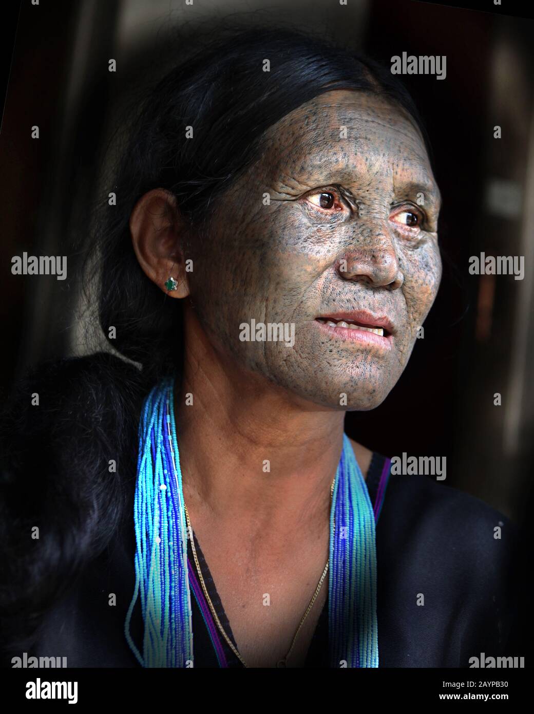Letzte überlebende Frauen im Chin-Staat - Myanmar niemand weiß sicher, wo und warum die Tradition begann Stockfoto