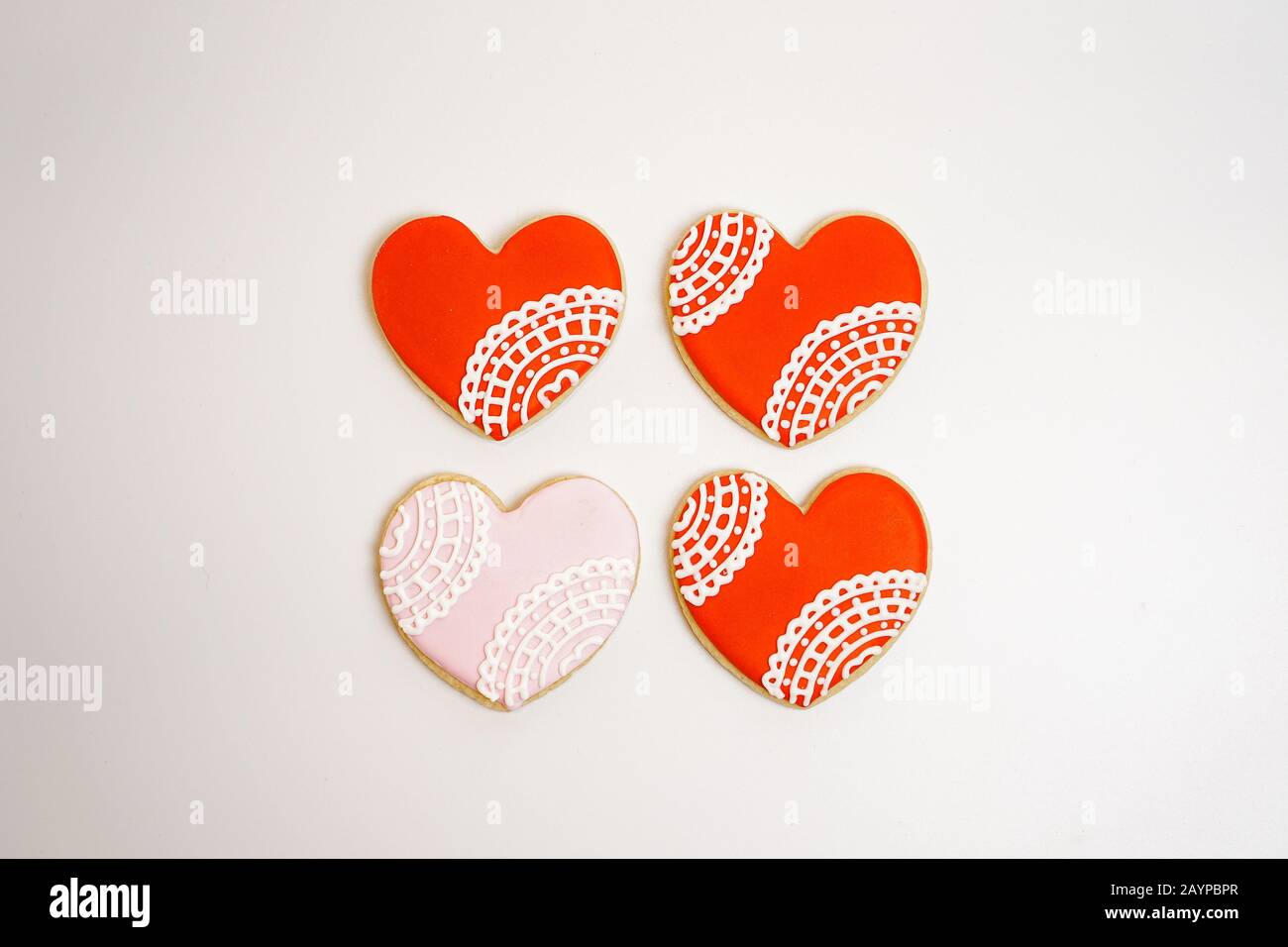 Herzförmige Zuckerplätzchen Stockfoto