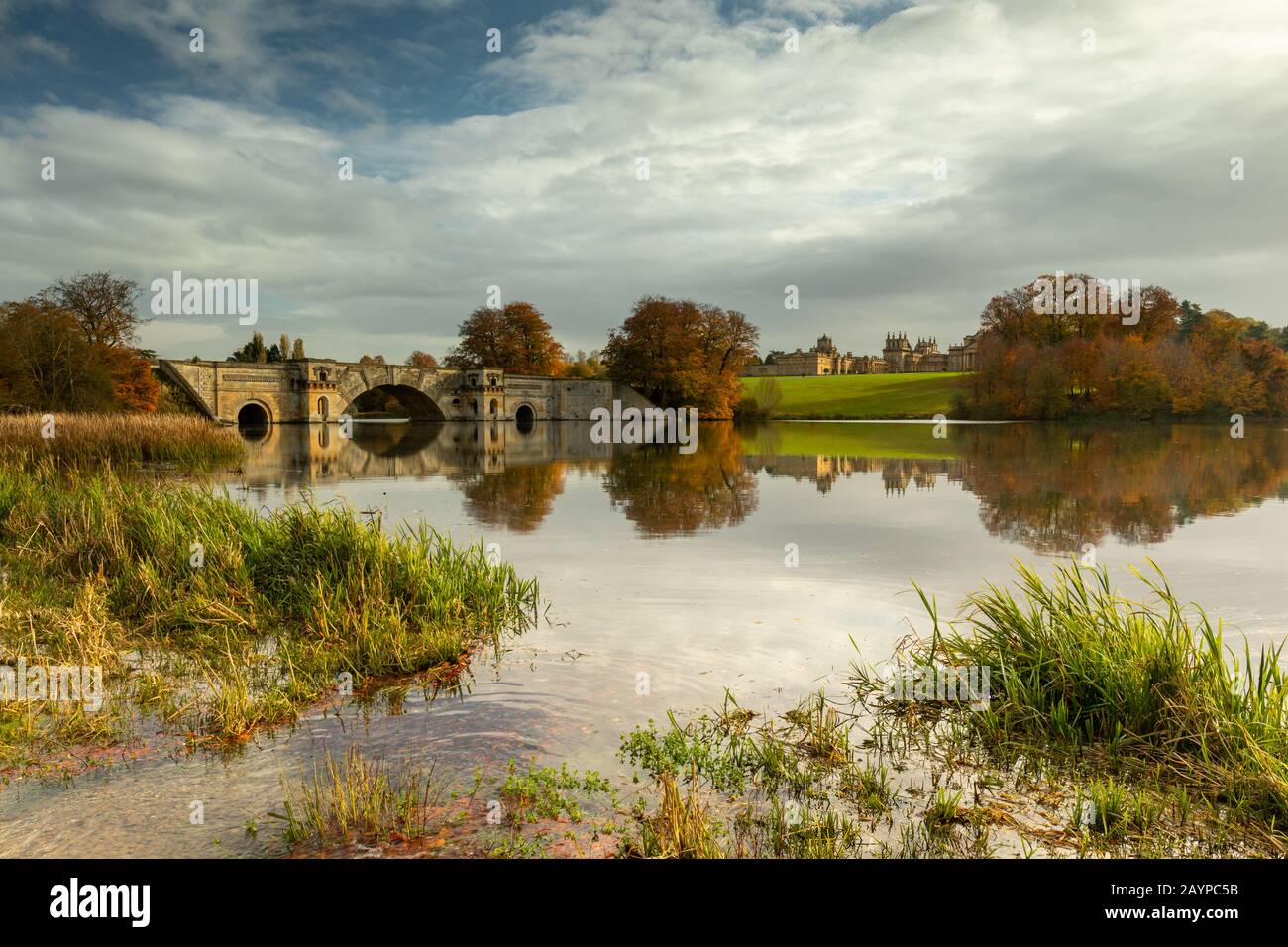 Der See im Schloss Blenheim Stockfoto