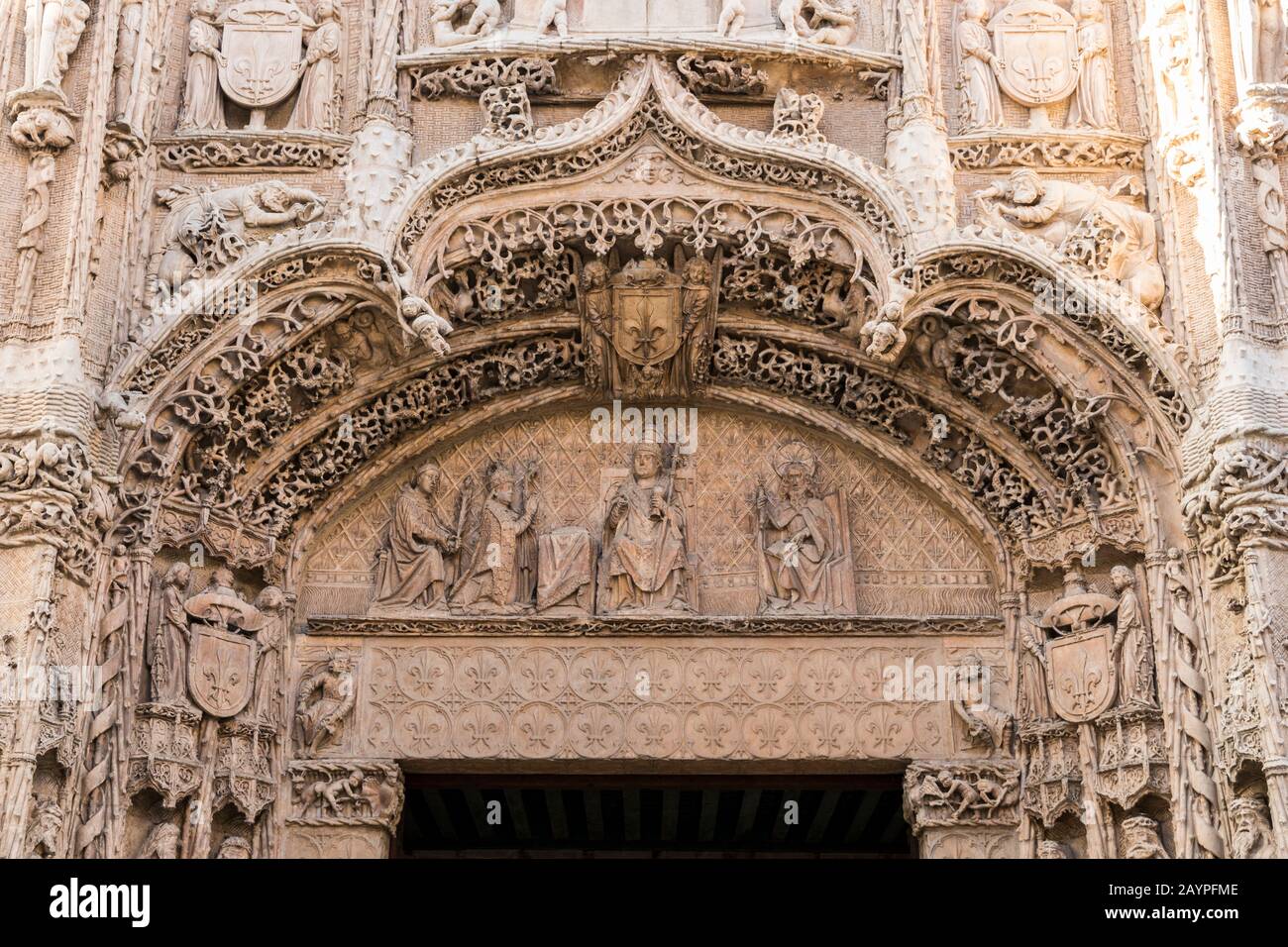 Valladolid, Spanien. Das Colegio de San Gregorio (St. Gregory School), Sitz des nationalen Museums für Bildhauerei Stockfoto