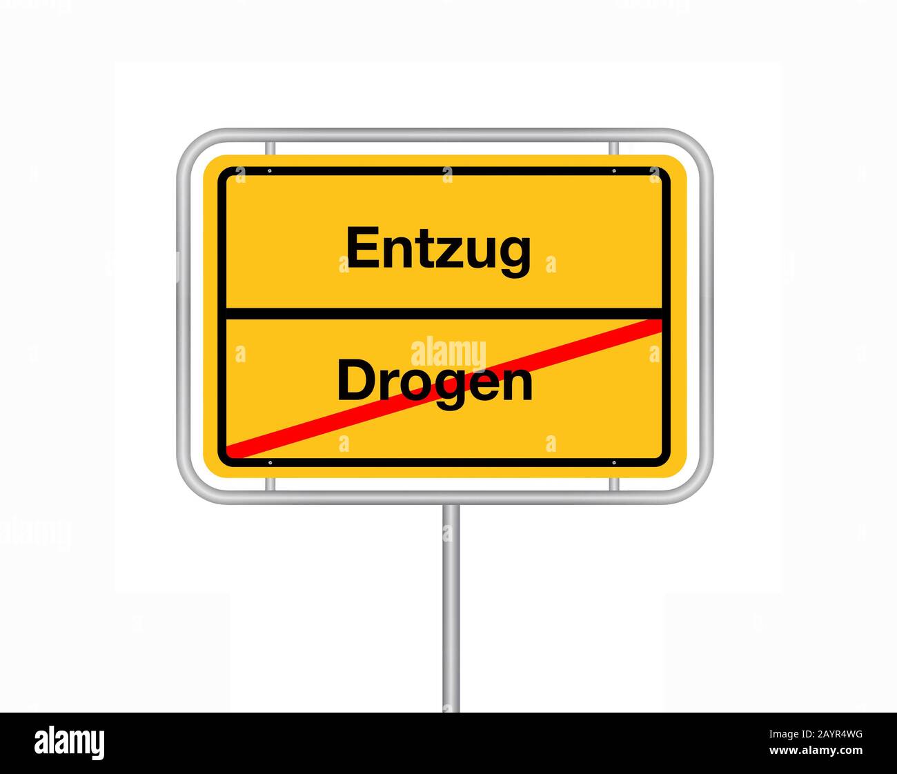 City Limit Zeichen Schriftzug Drogen - Drogenentzug, Deutschland Stockfoto