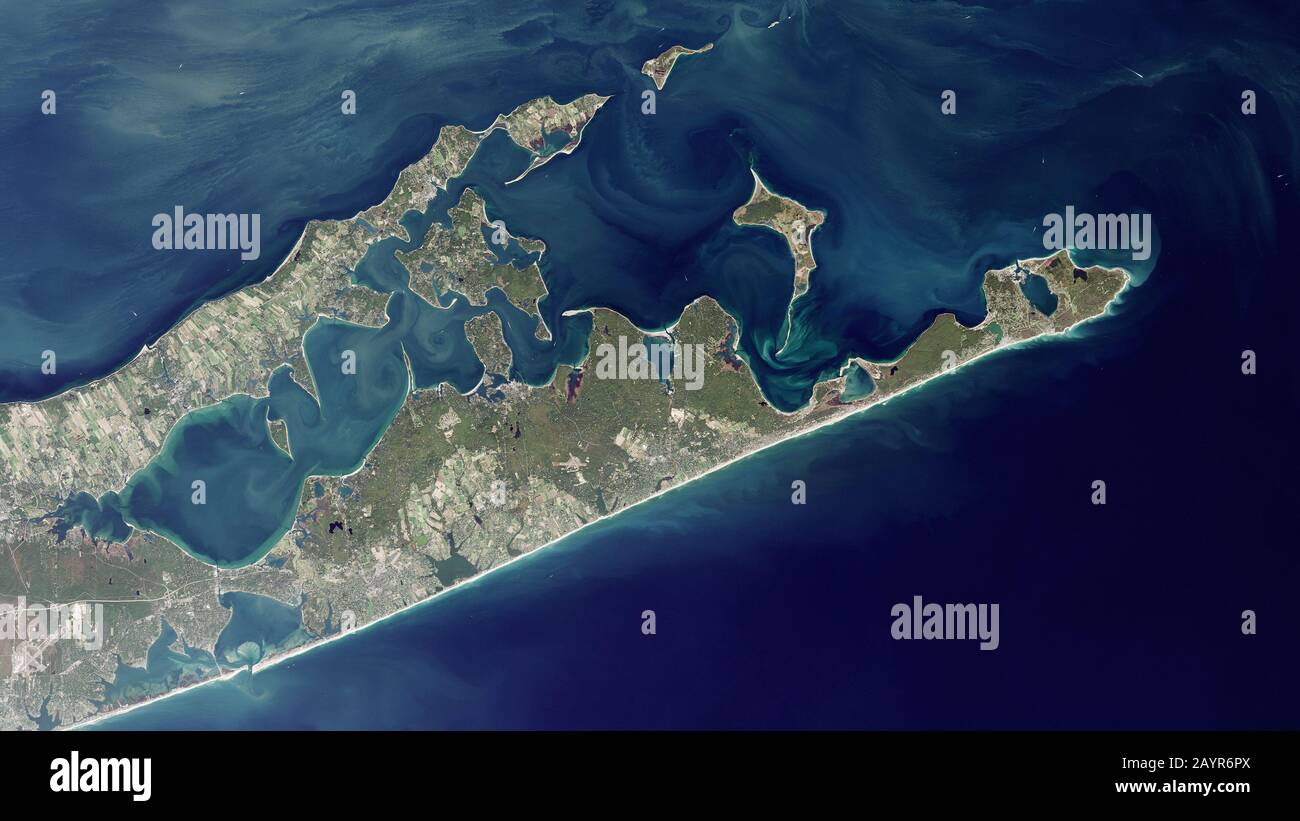 Luft von der östlichen Long Island Stockfoto