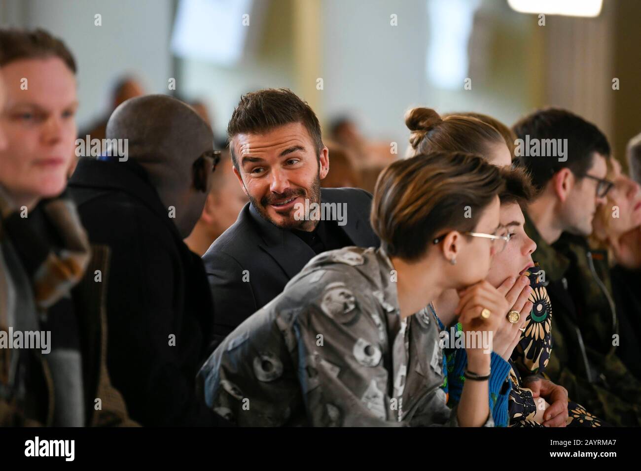 London, Großbritannien. Februar 2020. David Beckham auf Der Victoria Beckham AW20-Landebahn während der London Fashion Week Februar 2020 - London, UK 16/02/2020 - Nutzung Worldwide Credit: Dpa Picture Alliance/Alamy Live News Stockfoto