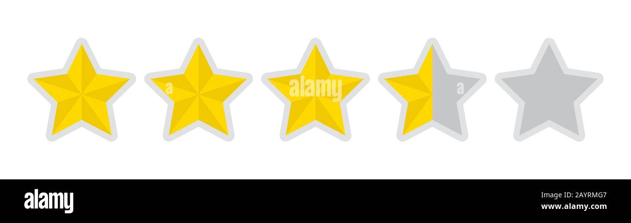 Symbol für 5-Sterne-Bewertung (3.5) Stock Vektor