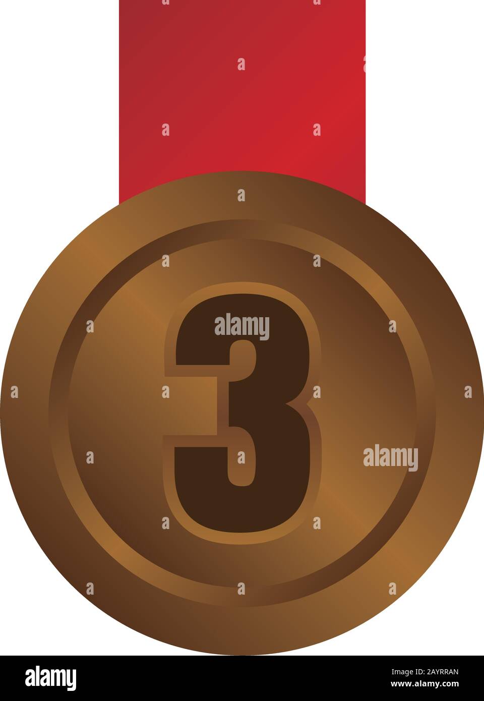 Symbolabbildung der Rangliste. Platz (Bronze) Stock Vektor