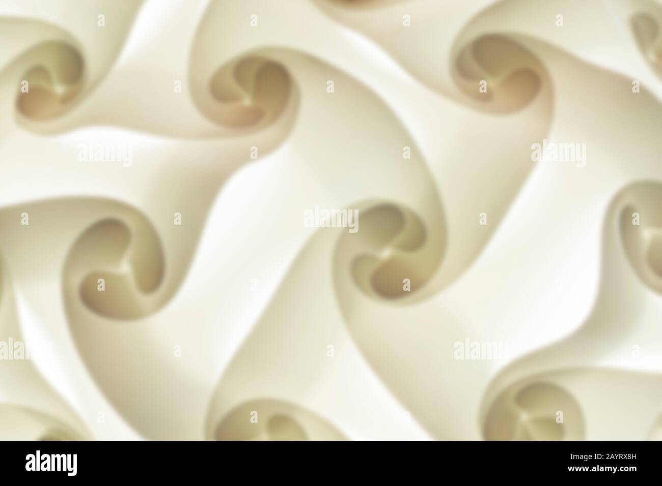 Abstrakter Hintergrund, verschwommene, glatte geometrische Formen, weiß und grau, warmer Ton, Kaffeeschatten. Stockfoto