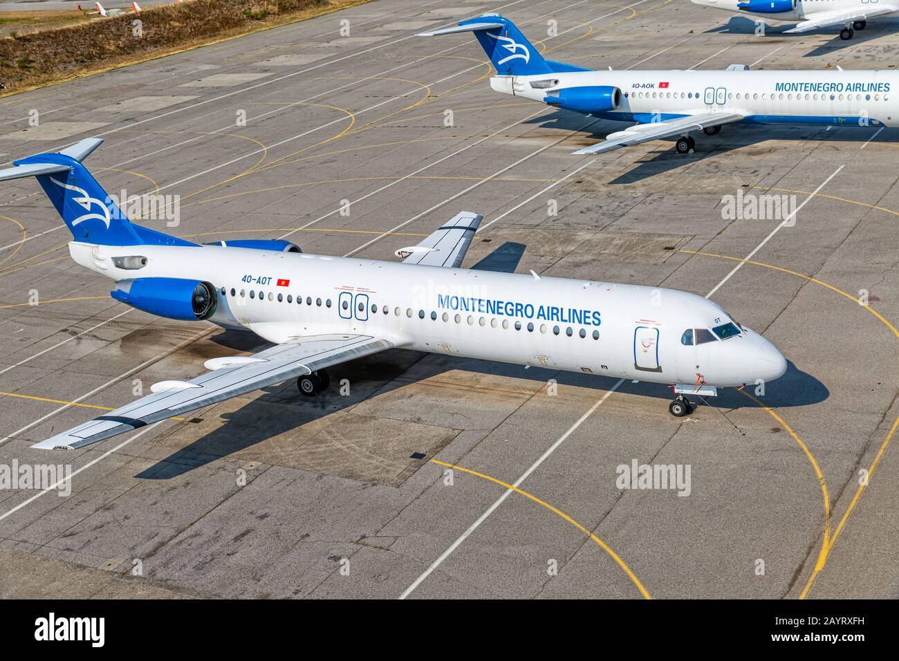 Passagierflugzeuge in Podgorica Stockfoto