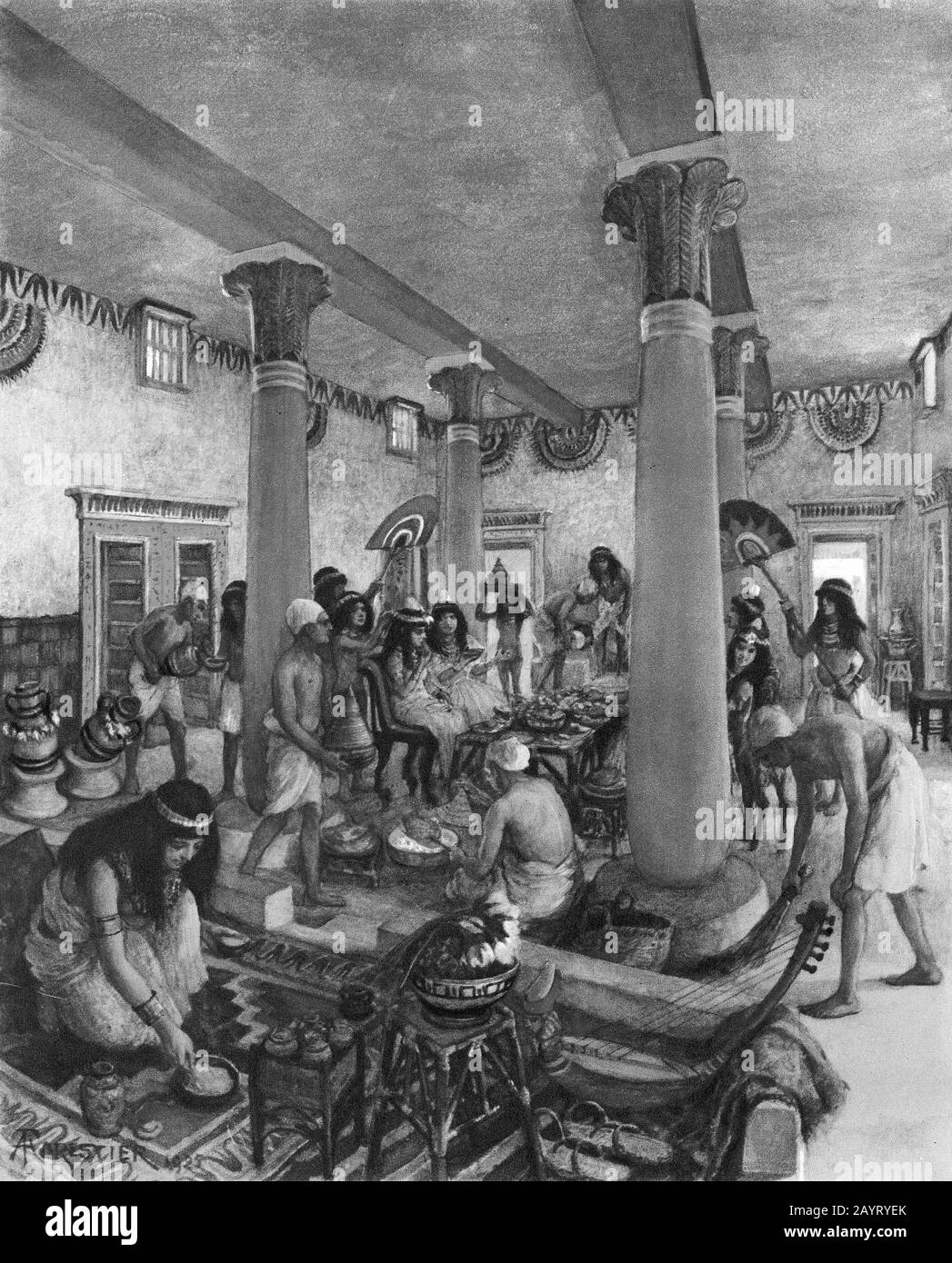 Abbildung des häuslichen Lebens im alten Ägypten Stockfoto