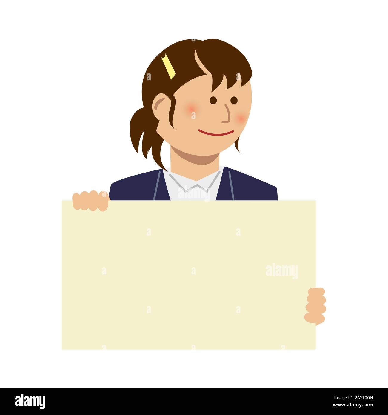 Frau mit einem Papier Brett (Plakat) Illustration Stock Vektor