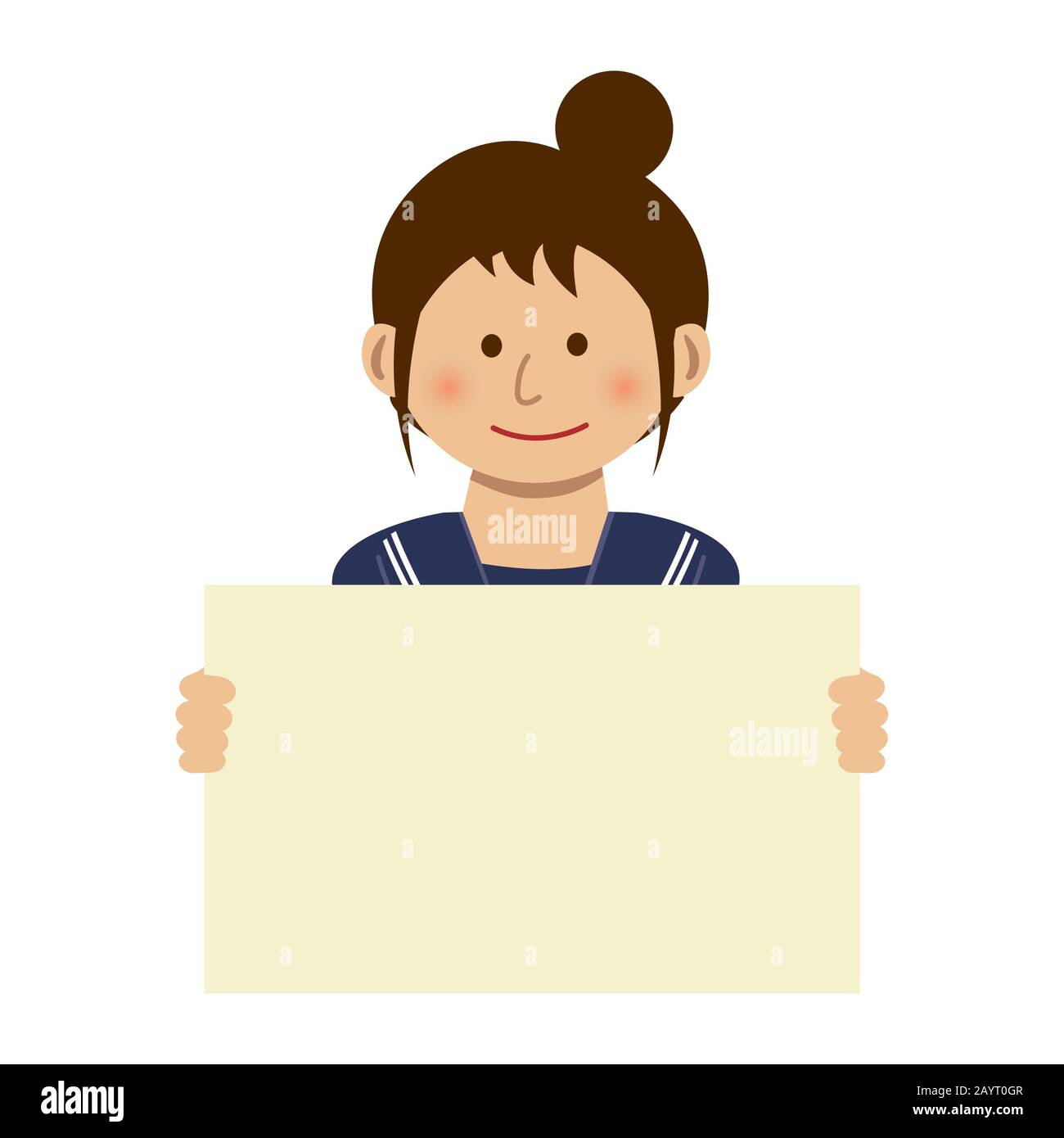 Frau mit einem Papier Brett (Plakat) Illustration Stock Vektor