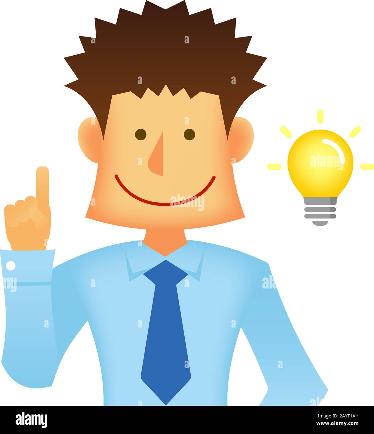 Asiatische Business Person Vector Flat Illustration (Oberkörper) / Inspiration, Innovation Stock Vektor