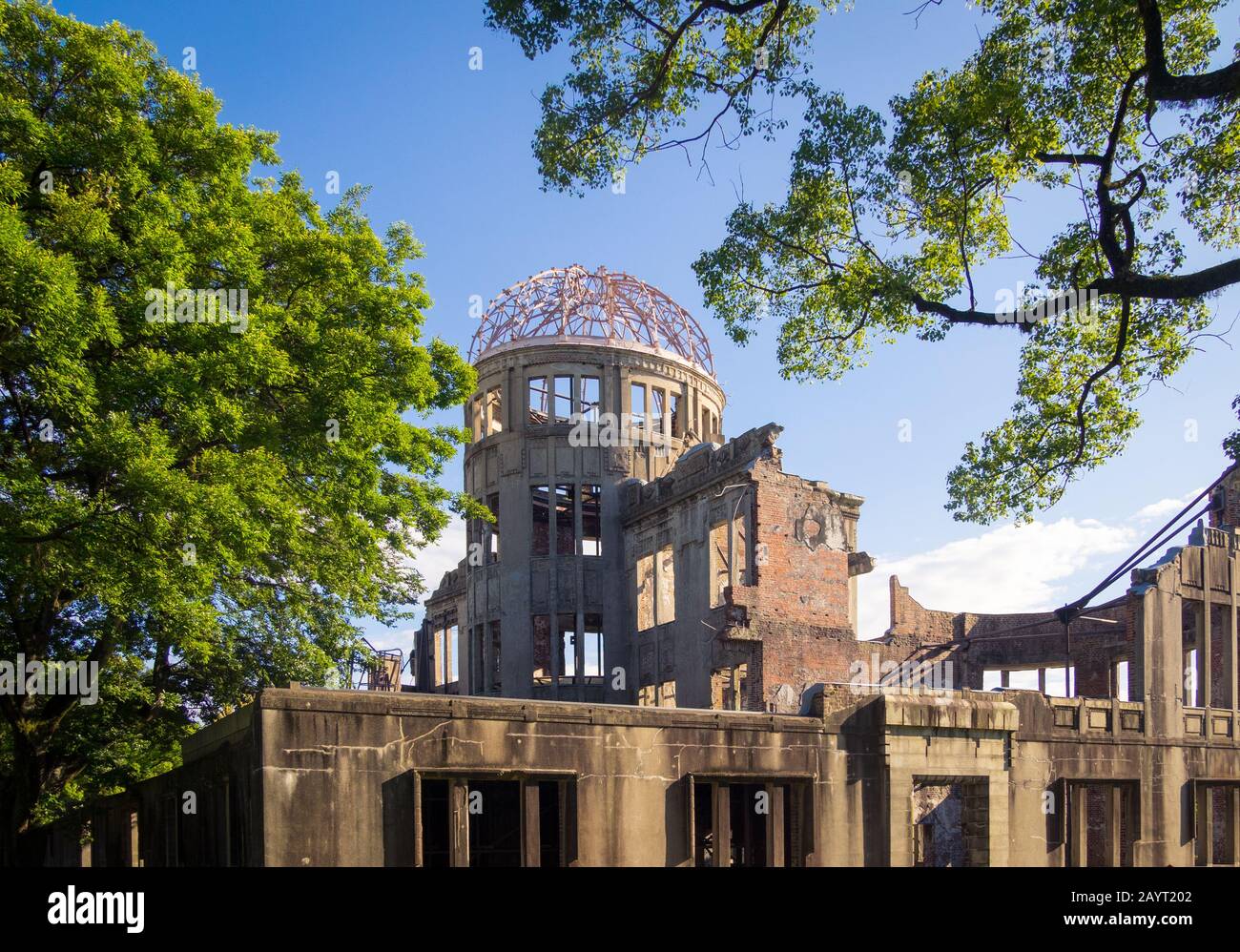 Das Friedensdenkmal von Hiroshima (Genbaku Dome, Atombombendom oder A-Bomb-Dome) in Hiroshima, Japan. Stockfoto