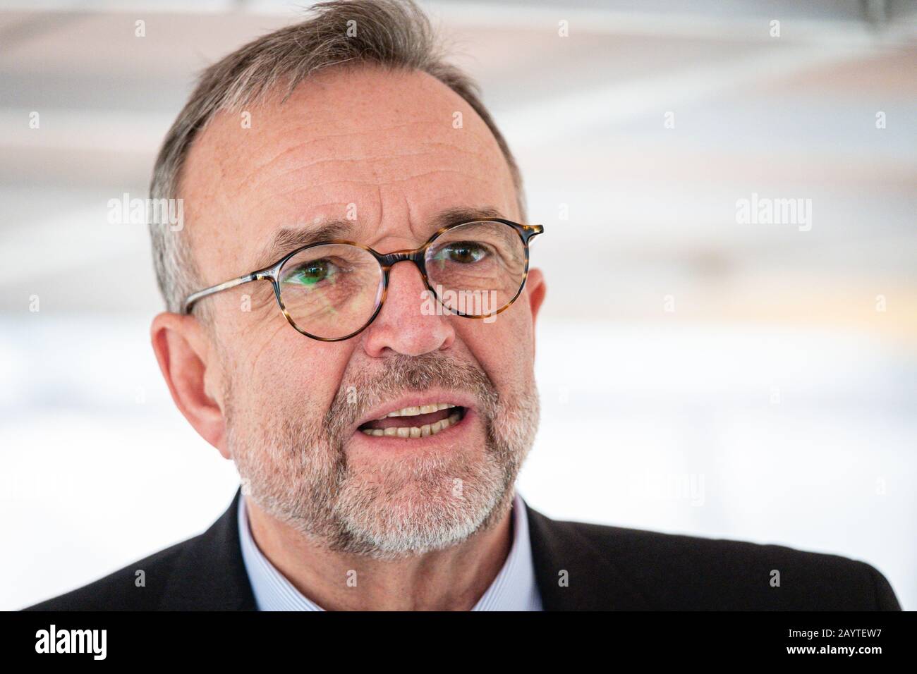 11/02/2020, Lyon, Auvergne-Franc ône-Alpen, Frankreich. Étienne Blanc Kandidat Les Républicain für den Bürgermeister von Lyon im nächsten März. Stockfoto