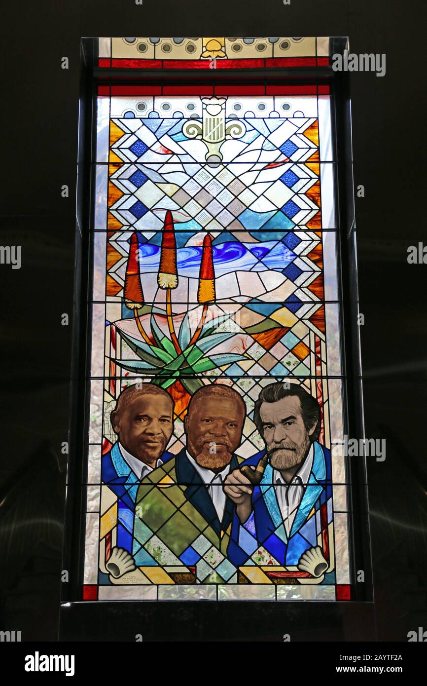 Fenster des Opernhauses (siehe zusätzliche Informationen), John Kani Road, Port Elizabeth, Nelson Mandela Bay, Eastern Cape Province, Südafrika, Afrika Stockfoto