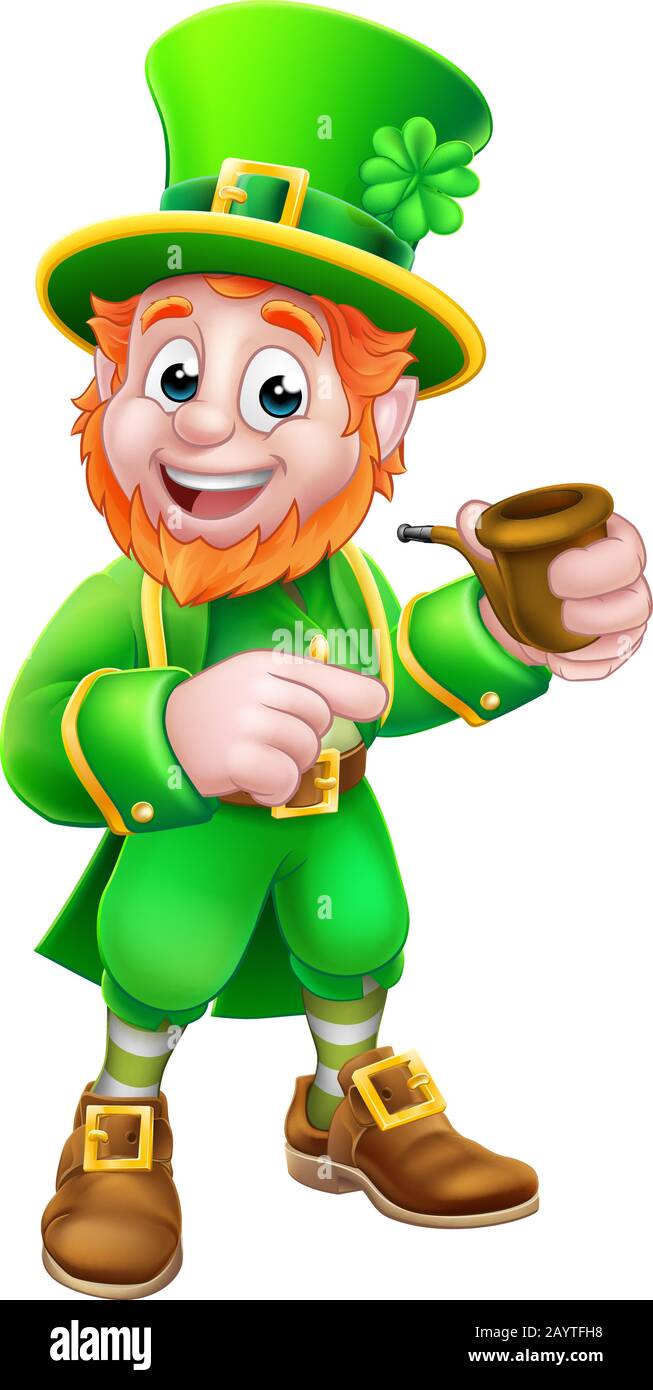 Leprechaun St Patricks Day Zeichentrickfigur Stock Vektor