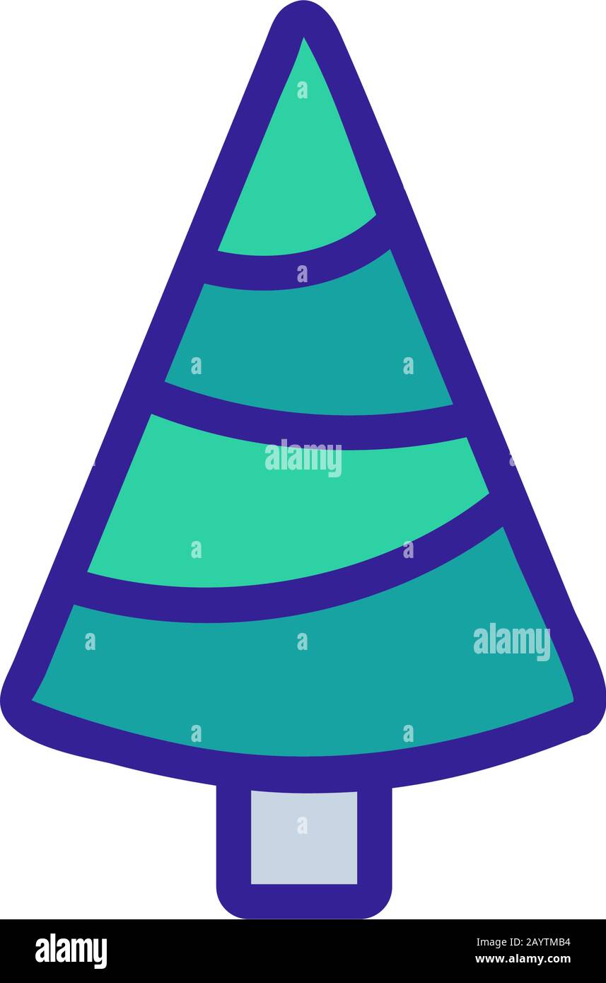 Der Symbolvektor des Weihnachtsbaums. Isolierte Darstellung des Kontursymbols Stock Vektor