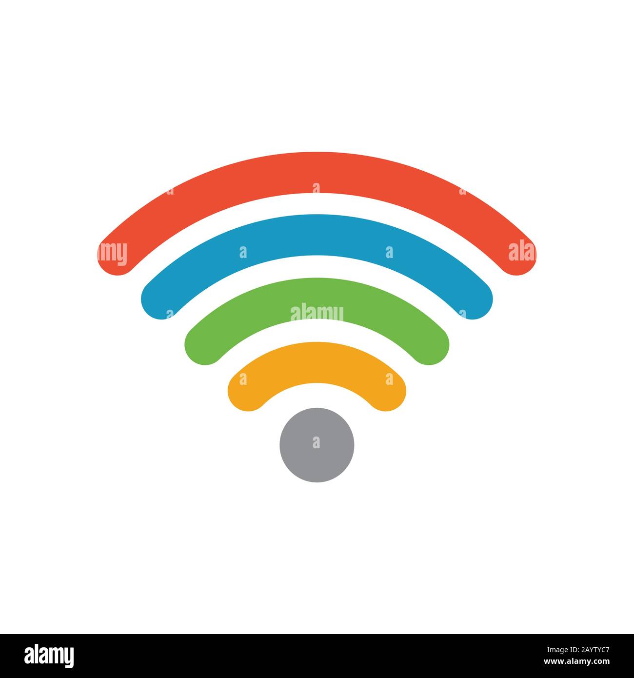 Wi-Fi , Funkwelle , Kommunikationssymbol (Regenbogen) Stock Vektor
