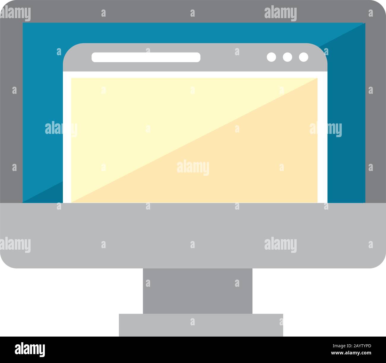 Farbabbildung Symbol/Monitor, Computer, Internetbrowser Stock Vektor