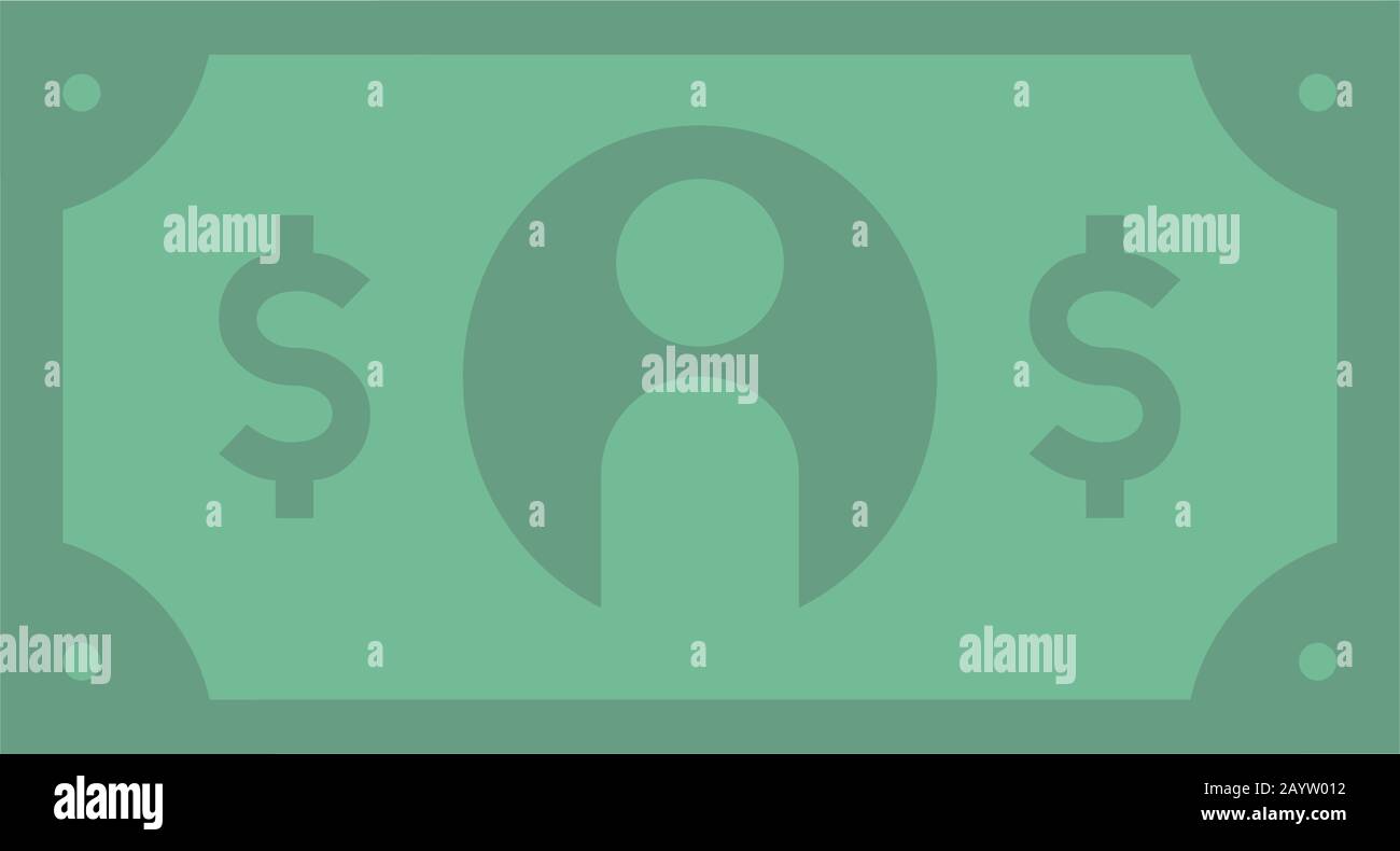 Flat Vector-Symbol für US-Dollar-Rechnungen Stock Vektor