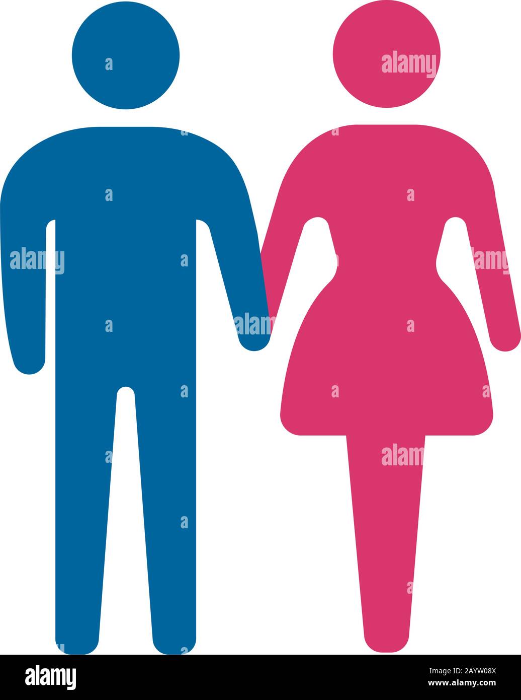 Paare, Heirat, Zusammengehörigkeit, Gleichstellungs-Farbvektor-Symbolillustration Stock Vektor