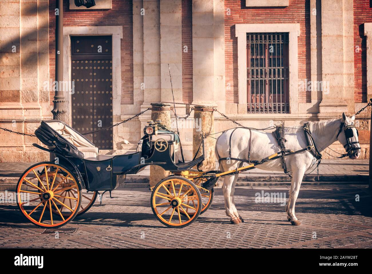 Pferdekutsche in Sevilla, Andalusien, Spanien Stockfoto