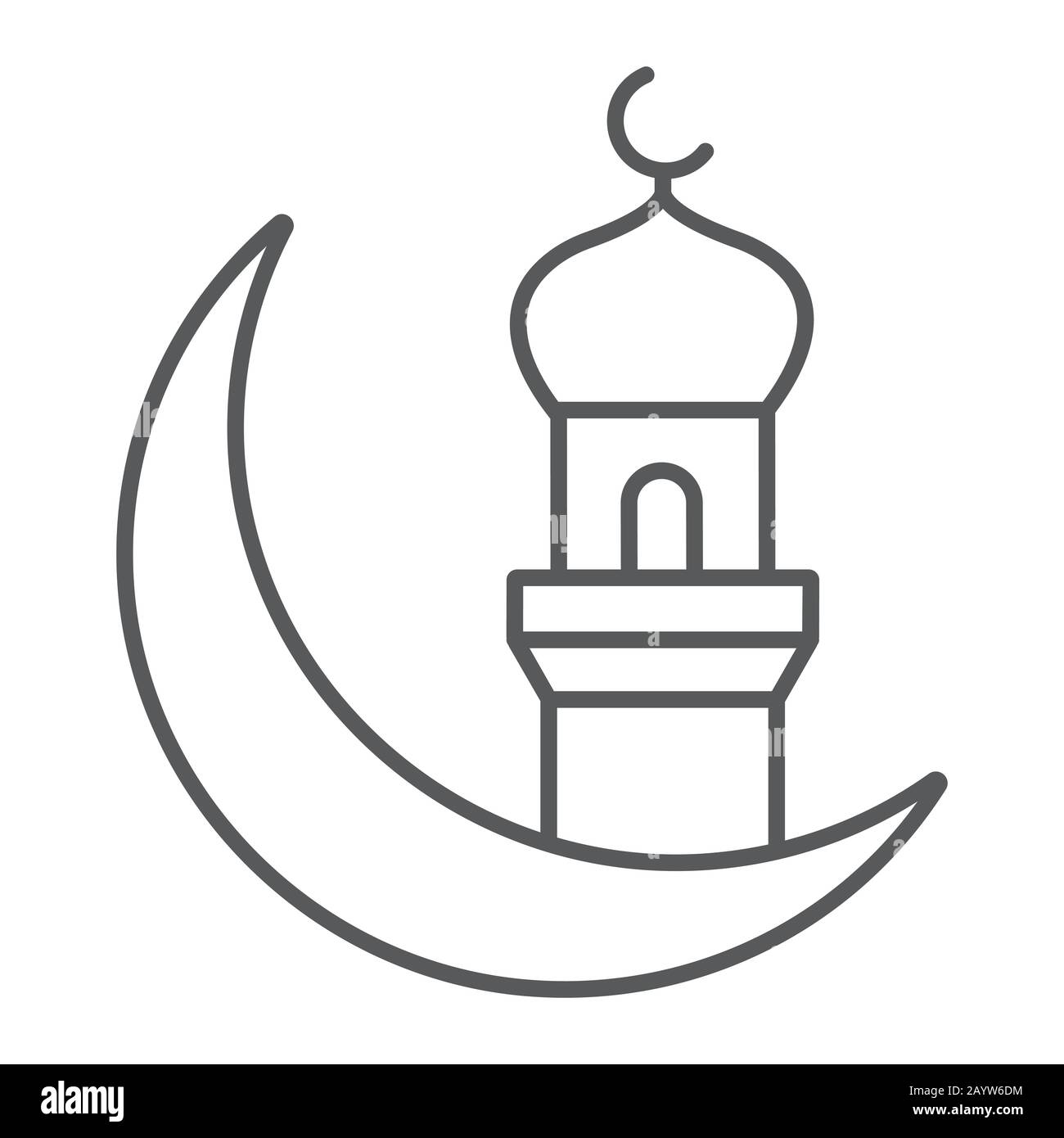 Ramadan kareem grüßt Thin Line Icon, ramadan und Religion