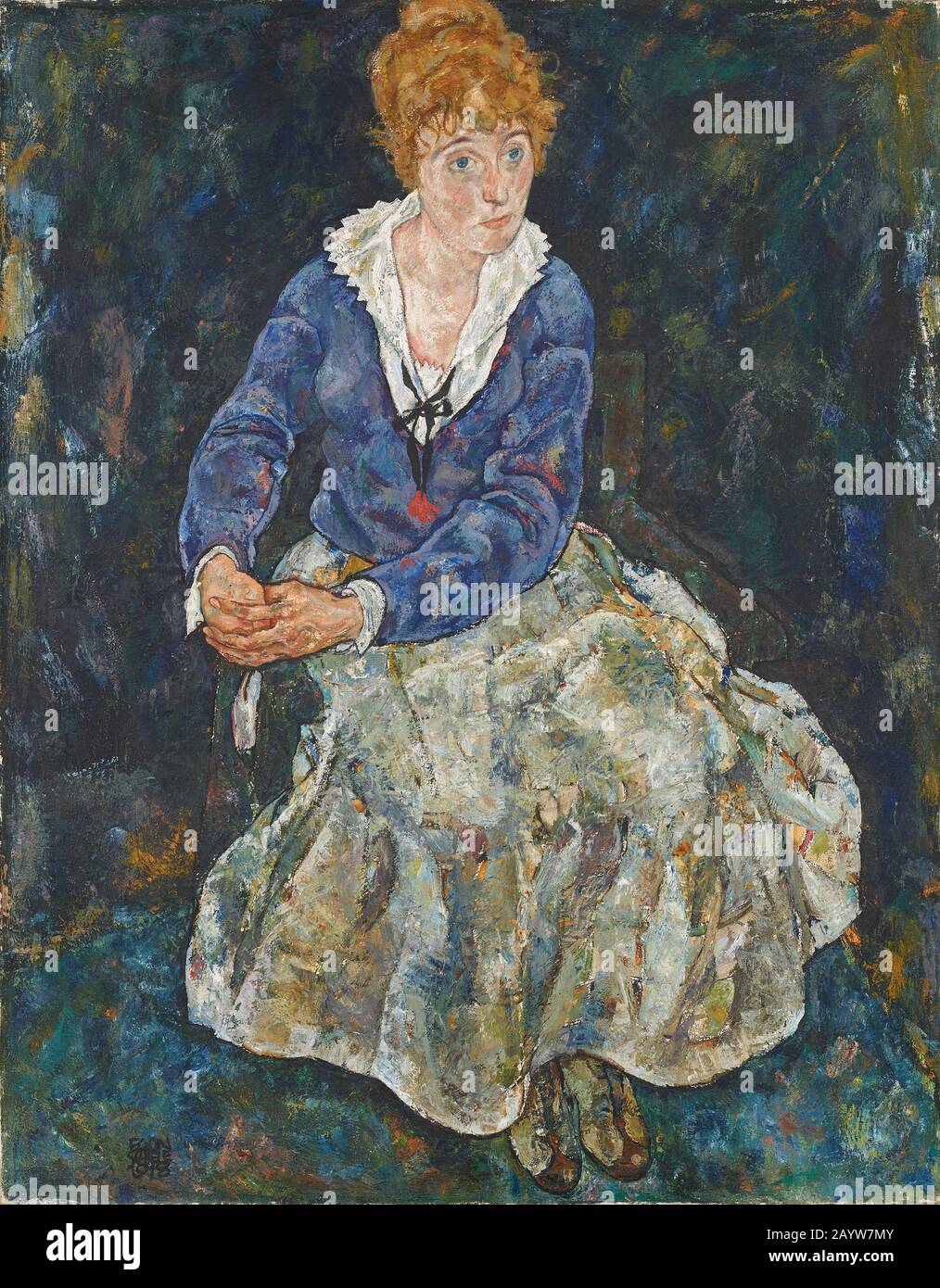 Porträt von Edith Schiele, Künstlerfrau. Museum: Österreichische Galerie Belvedere, Wien. Stockfoto Porträt von Edith Schiele, Künstlerfrau. Museum: Österreichische Galerie Belvedere, Wien. Stockfoto