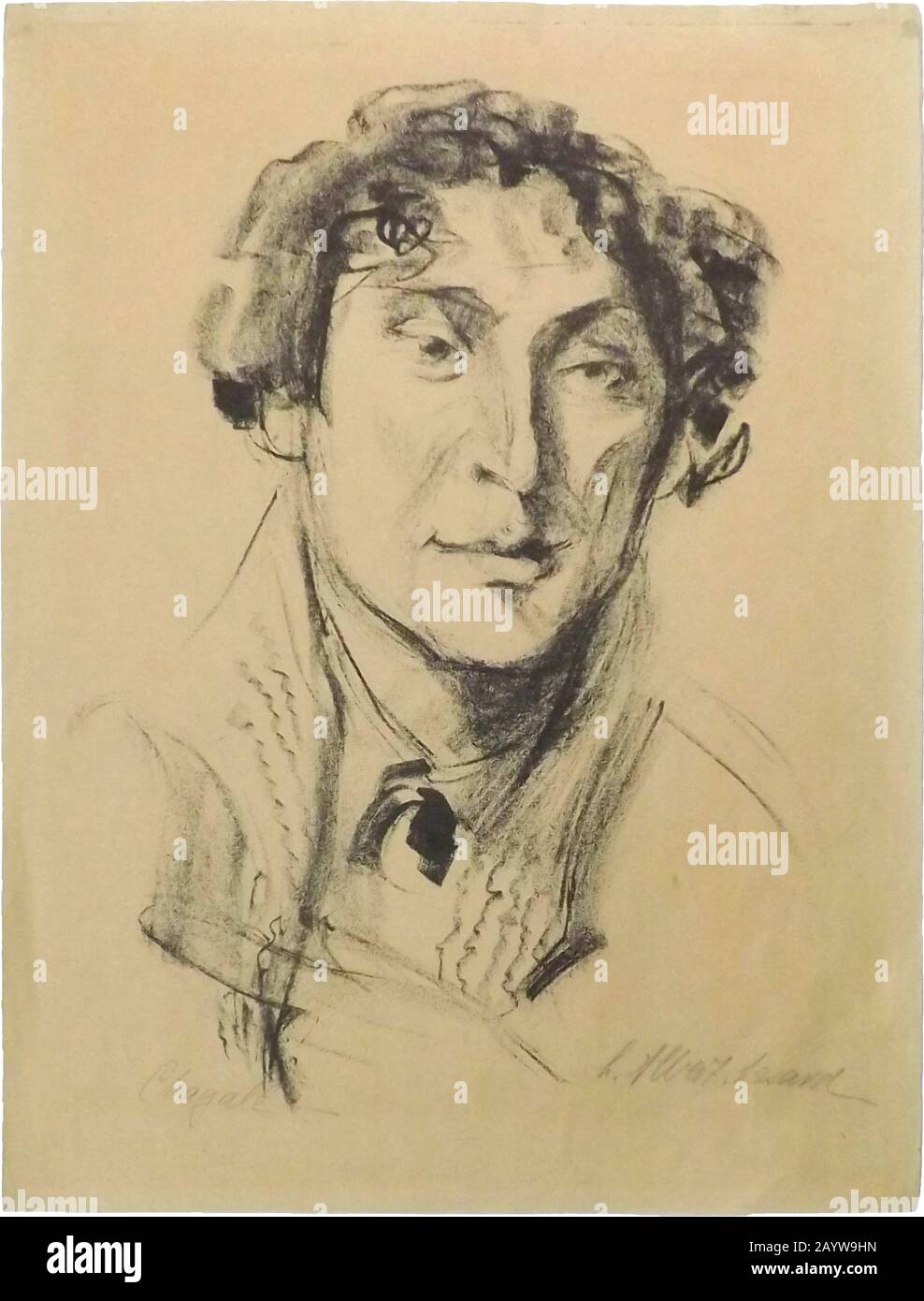 Porträt von Marc Chagall. Museum: Private SAMMLUNG. Autor: Lou Albert-Lasard. Stockfoto