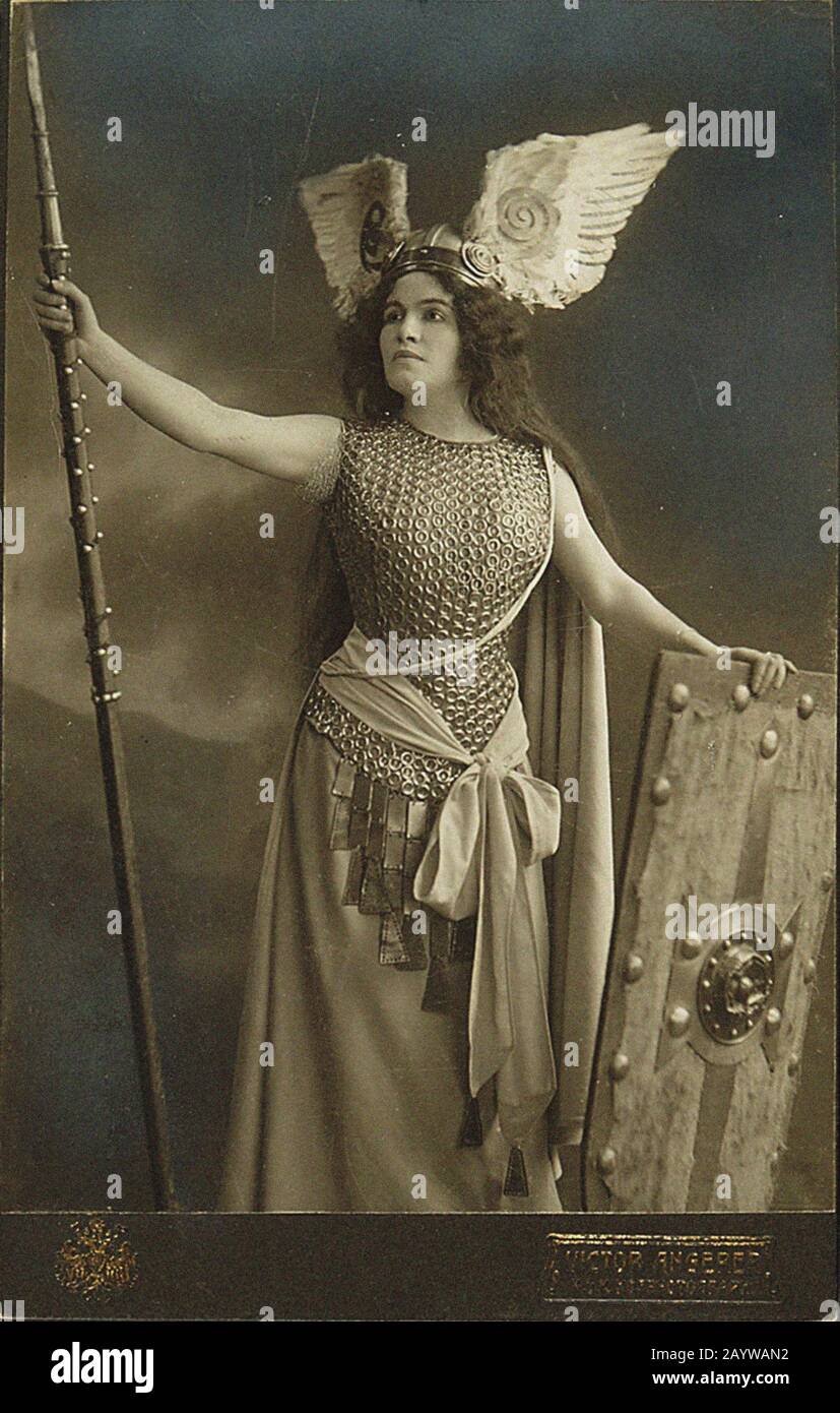 Madame Charles Cahier als Brünhilde in 'Die Walküre' (Die Valkyrie). Museum: Theatermuseum, Wien. Autor: Victor ANGERER. Stockfoto