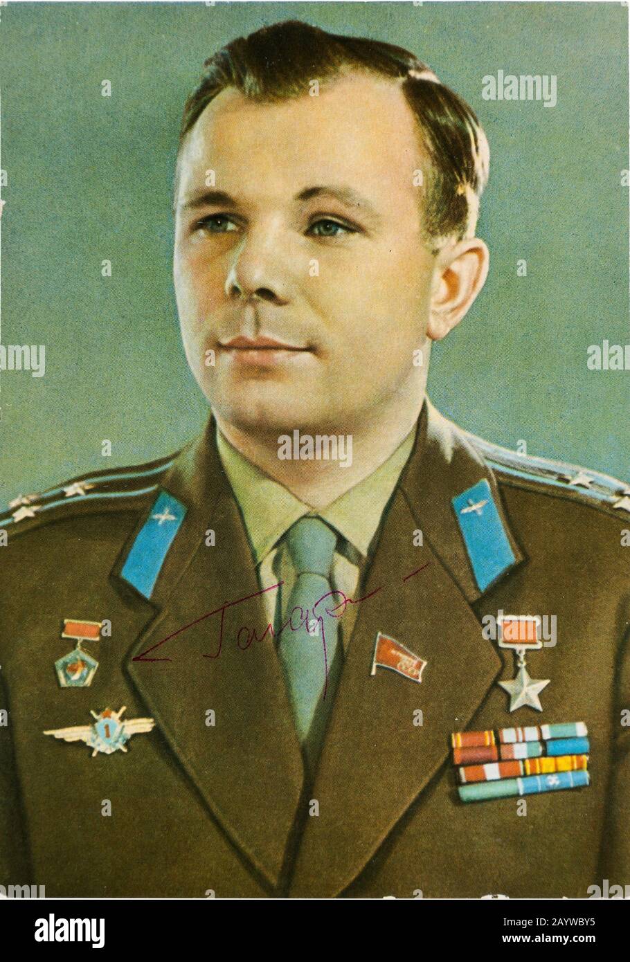 Der Kosmonaut Juri Gagarin (1934-1968). Museum: Private SAMMLUNG. Autor: Anonym. Stockfoto