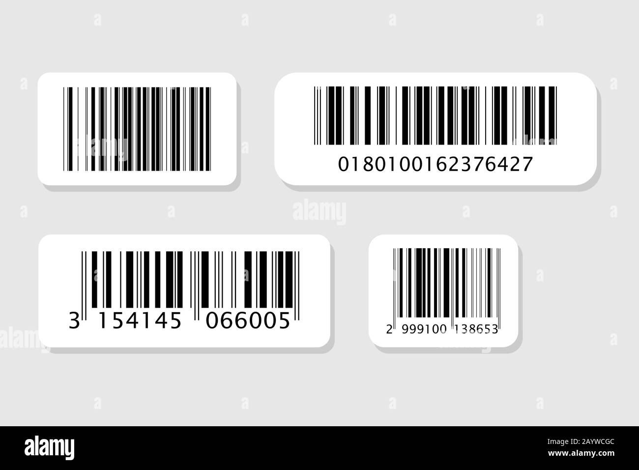 Business-Barcodes-Vektorsatz. Realistisches Barcode-Symbol. Stockfoto